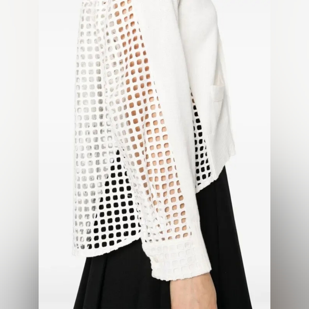 Sacai White Embroidered Cardigan XL - Picture 5 of 14